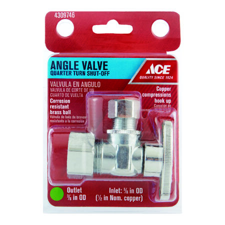Ace Compression T Compression Brass Angle Stop Valve