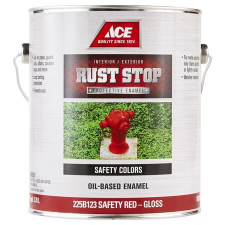 Ace Rust Stop Indoor/Outdoor Gloss Safety Red Oil-Based Enamel Rust Prevention Paint 1 gal