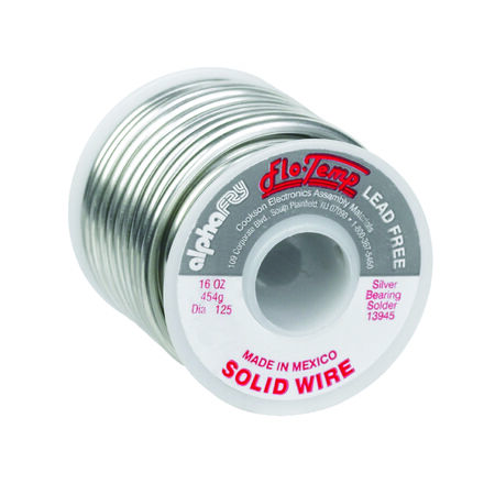 Alpha Fry 16 oz Lead-Free Solid Wire Solder 0.125 in. D Silver-Bearing Alloy 1 pc
