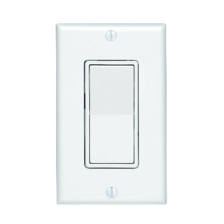 Leviton Decora Illuminated 15 amps Single Pole Rocker Switch White 1 pk