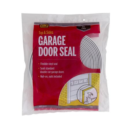 M-D White Vinyl Door Set Seal For Garage Doors 30 ft. L X 1 in.