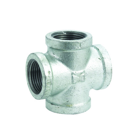 STZ Industries 3/4 in. FIP each X 3/4 in. D FIP 3/4 in. D FIP Galvanized Malleable Iron Cross