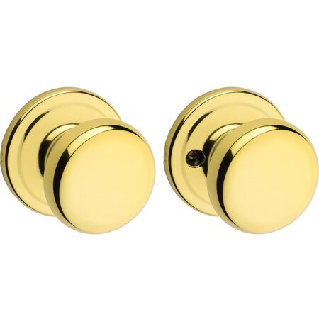 Kwikset Juno Polished Brass Passage Door Knob 1-3/4 in.