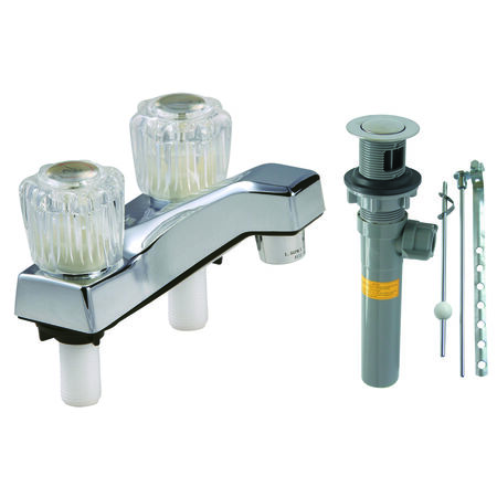 Home Plus Chrome Centerset Bathroom Sink Faucet 4 in.