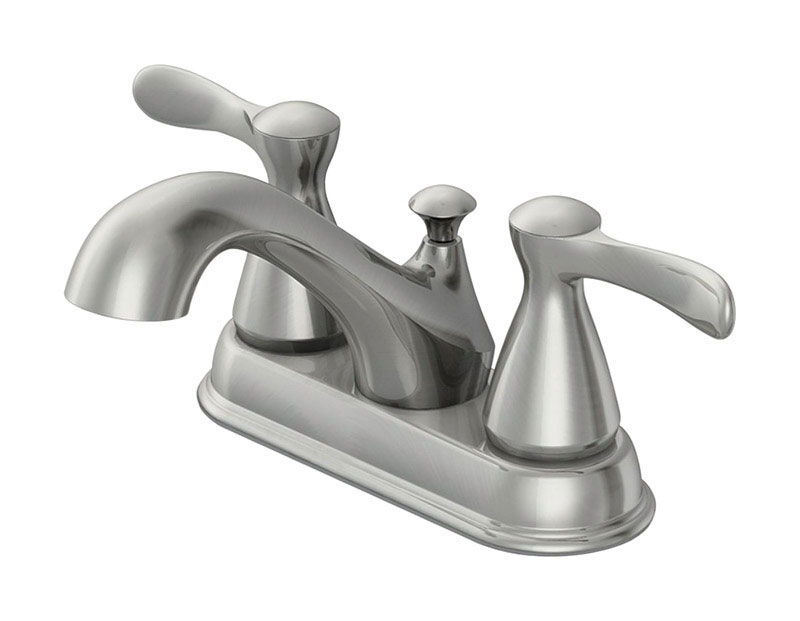OakBrook Brushed Nickel Two-Handle Bathroom Sink Faucet 4 in ...