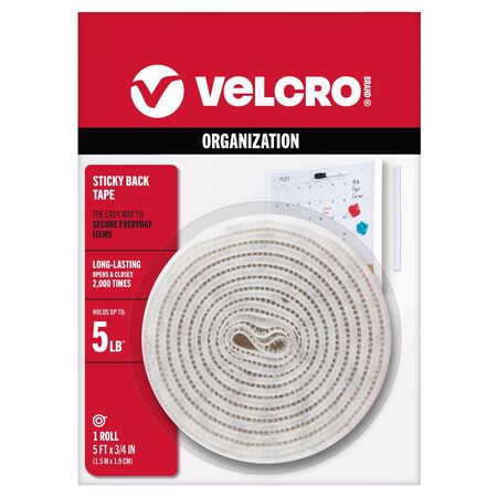 VELCRO Brand Sticky Back Medium Nylon Hook and Loop Fastener 60 in. L 1 pk