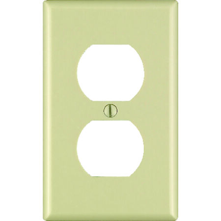 Leviton Ivory 1 gang Thermoset Plastic Duplex Outlet Wall Plate 10 pk