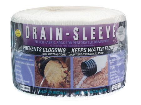 Drain Sleeve 100 ft. L x 4 in. Dia. x 0.625 in. Dia. Polyester Filter Fabric Sock