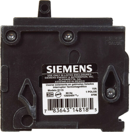 Siemens 15 amps Single Pole 1 Circuit Breaker