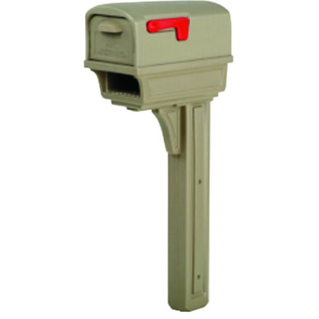 Gibraltar Mailboxes Gentry Classic Plastic Post Mount Mocha Mailbox