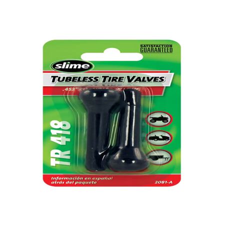 Slime Rubber 60 psi Tubeless Tire Valve 2 Pack