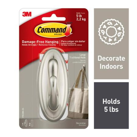 3M Command Large Plastic Designer Hooks 4.06 in. L 1 pk