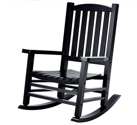 Hupmad Wooden Rocking Chair Rocker Outdoor Oversized Porch Rocker Chair,Patio Wooden Rocker with High Back and Armrest,All Weather Rocker Slatted for Backyard,Garden,400 lbs Support, Black