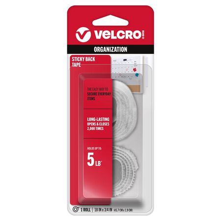VELCRO Brand Sticky Back Small Nylon Hook and Loop Fastener 18 in. L 1 pk
