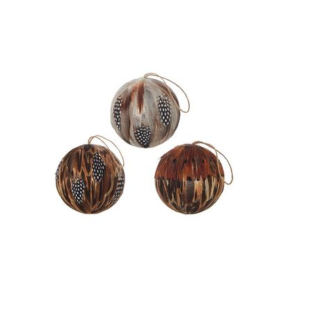 Raz Imports 4 in. FEATHER BALL ORNAMENT