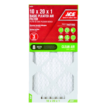 Ace 12 in. W X 20 in. H X 1 in. D Cotton 8 MERV Pleated Air Filter 1 pk