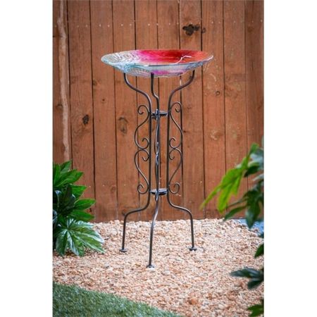 Evergreen 18.25 in H Black Metal Birdbath Pedestal