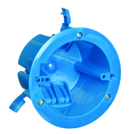 Carlon 18 cu in Round Polycarbonate 1 gang Electrical Ceiling Box Blue