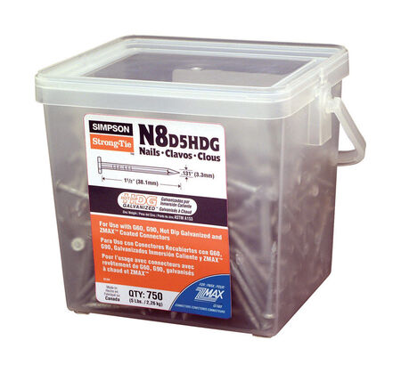 Simpson Strong-Tie Round 1-1/2 in. L Wood Joiner Nail Smooth Hot-Dipped Galvanized Steel 8D