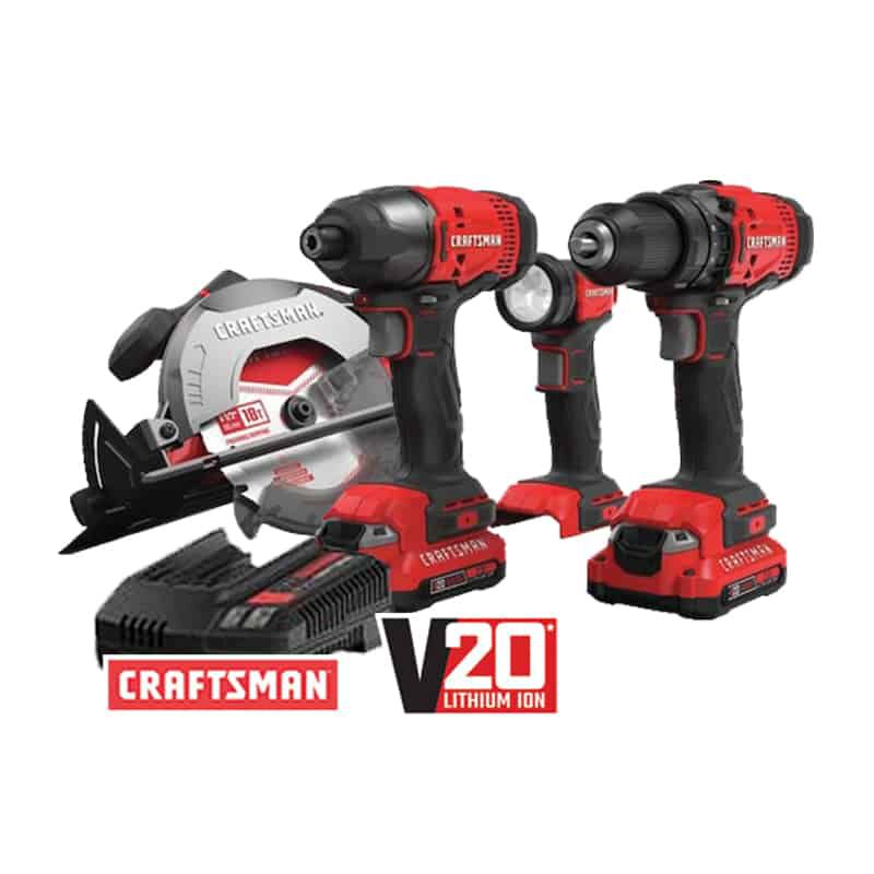 Craftsman V20 20V MAX Cordless 4tool Combo Kit with 21.3AH Batteries