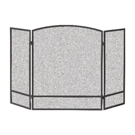 Panacea Black/Gray Matte Steel Fireplace Screen