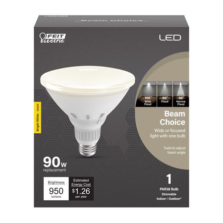 Feit PAR38 E26 (Medium) LED Bulb Bright White 90 Watt Equivalence 1 pk
