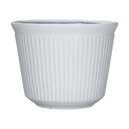 L&G 9.33 in. H X 12 in. W X 12 in. D X 12 in. D Polyresin Finola Planter White