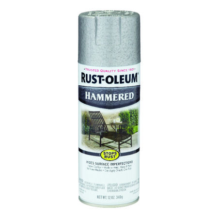 Rust-Oleum Stops Rust Hammered Silver Spray Paint 12 oz