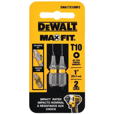 DEWALT Max Fit Torx #10 X 1 in. L Screwdriver Bit Set Steel 2 pk