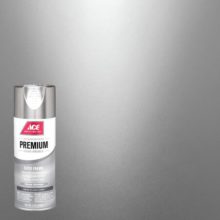 Ace Premium Gloss Chrome Aluminum Paint + Primer Enamel Spray 12 oz