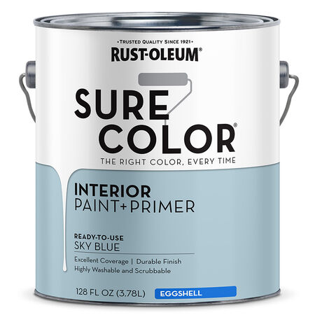 Rust-Oleum Sure Color Eggshell Sky Blue Water-Based Paint + Primer Interior 1 gal