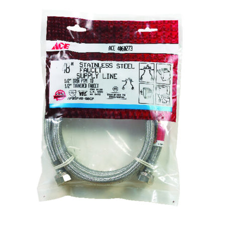 Ace 1/2 in. FIP X 1/2 in. D FIP 48 in. Braided Stainless Steel Supply Line
