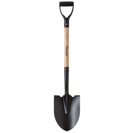 Home Plus 39 in. Steel Round Digging Shovel Wood Handle
