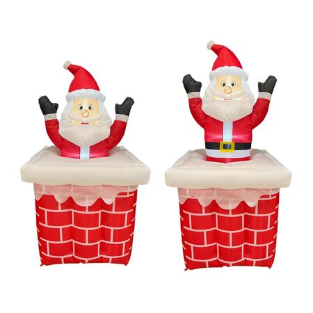Celebrations 6 ft. Animated Santa in Chimney Inflatable