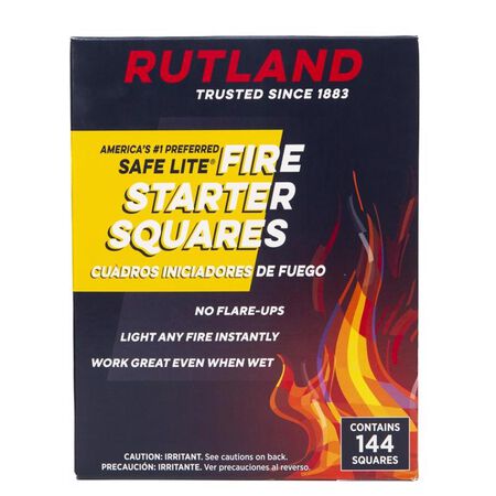 Rutland Safe Lite Wood Fire Starter 10 min 144 pk