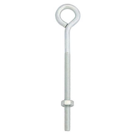 Hampton 1/4 in. X 5 in. L Zinc-Plated Steel Eyebolt with Nut Nut Included