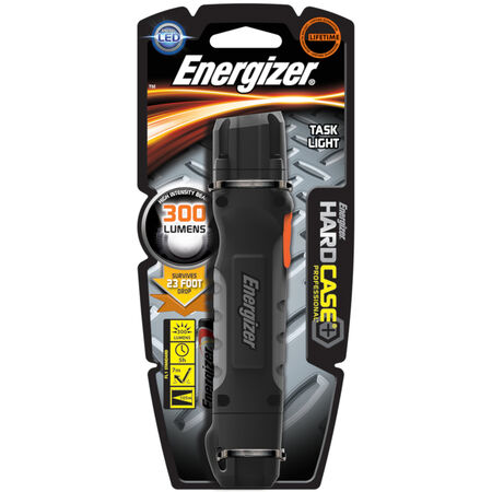 Energizer Hard Case 300 lm Black LED Work Light Flashlight AA Battery