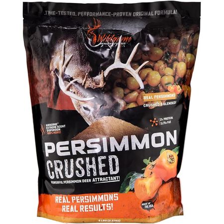 Wildgame Innovations Persimmon Crushed Deer Attractant, 5lb Bag | Powerful Nutritious Long-Lasting Airborne Hunting Attractant with Real Persimmons