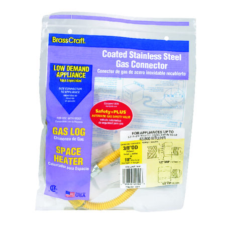 Eastman ProCoat 1/2 in. MIP X 1/2 in. D FIP 18 in. Stainless Steel Gas Connector