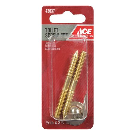 Ace Toilet Screw Set Brass
