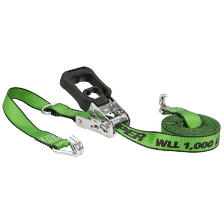 Keeper 1.25 in. W X 16 ft. L Multicolored Ratchet Tie Down Strap 1000 lb 1 pk