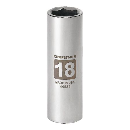 Craftsman 18 mm X 1/2 in. drive Metric 6 Point Deep Socket 1 pc