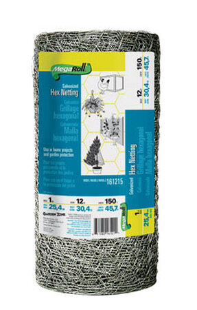 Garden Zone Poultry Netting 12 in. H x 150 ft. L 20 Ga. Silver