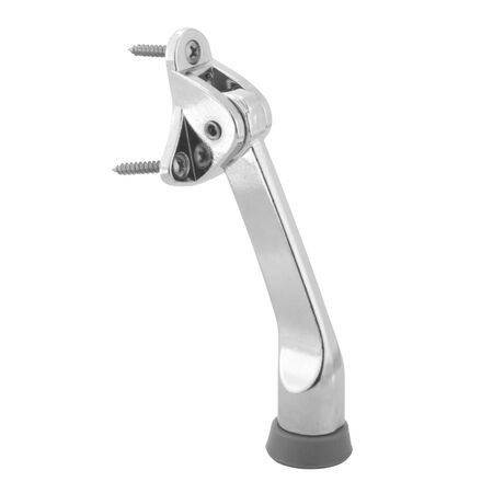 Ace 4 in. W Metal Chrome Silver Kick-Down Door Holder Mounts to door and wall 0 in.