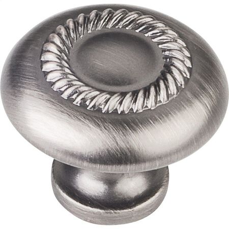 1-1/4" Diameter Cabinet Knob with Rope Detail Brushed Pewter