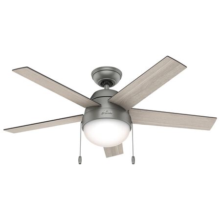 Hunter Fan Anslee Indoor Low Profile Ceiling Fan 46" matte silver fan