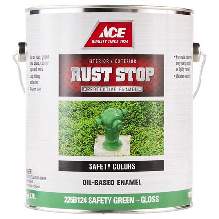 Ace Rust Stop Indoor/Outdoor Gloss Safety Green Oil-Based Enamel Rust Preventative Paint 1 gal