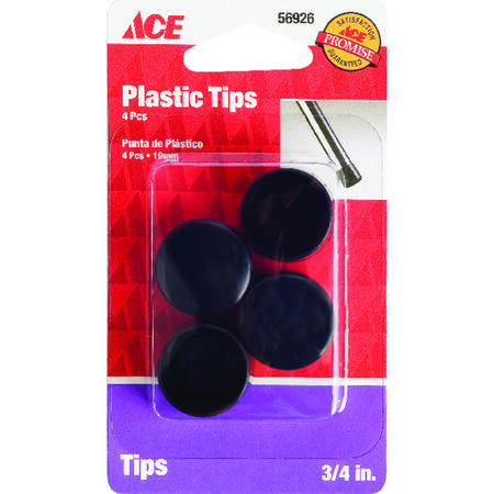 Ace Plastic Leg Tip Black Round 3/4 in. W 4 pk