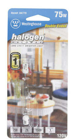 Westinghouse Halogen Light Bulb 75 watts 1050 lumens Double-Ended T3 3.07 in. L White 6 pk