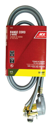Ace 6/2 8/1 SRDT 250 volts Range Cord 3 Wire 6 ft. L Gray
